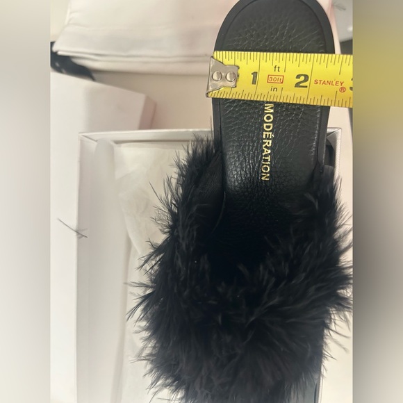 NIB! Avec Moderation Black Miami Marabou Mules - Picture 10 of 12